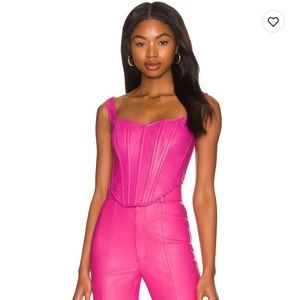 Bardot faux leather corset top